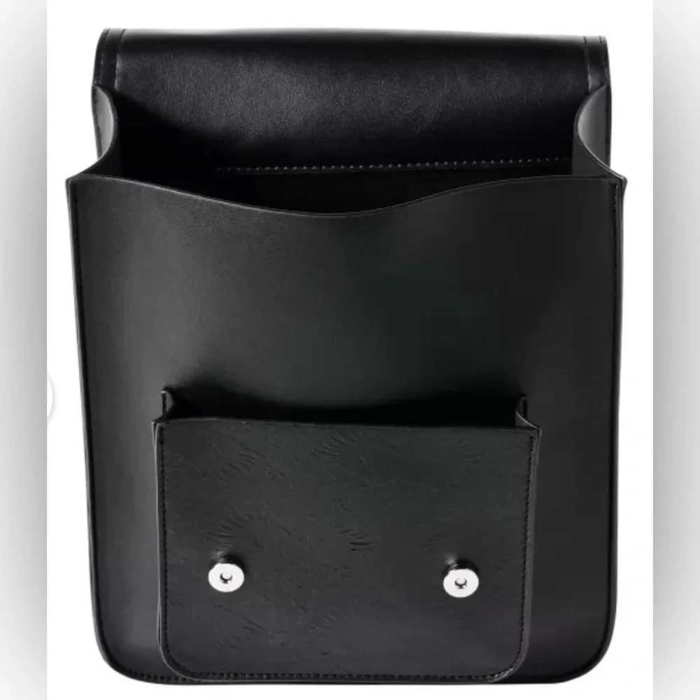 Wednesday Nevermore Black Leather Backpack Halloween Cosplay